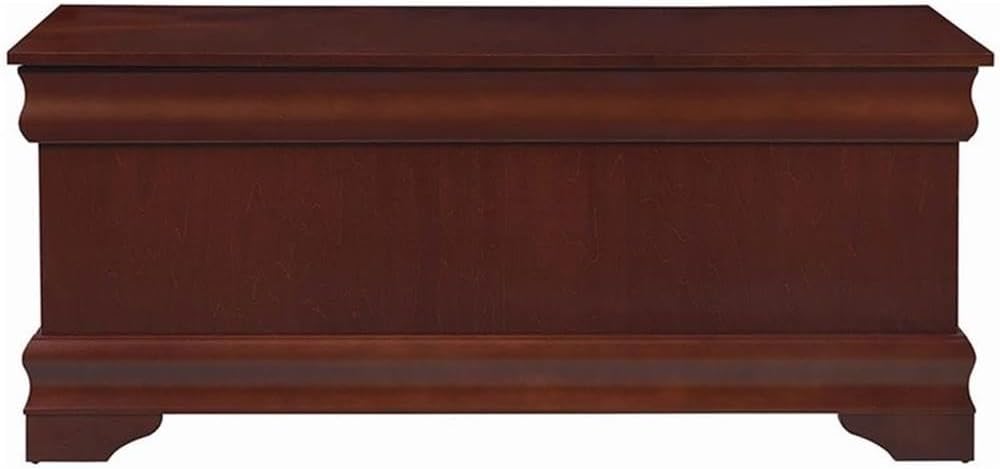 BOWERY HILL Traditional Wood Cedar Blanket Chest, Warm Brown Finish, 47" W x 17" D x 20" H, Cedar-Lined Interior, Solid Pattern