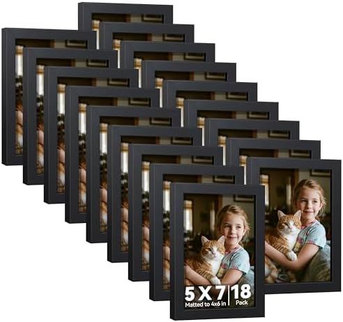 HappyHapi 8x10 Picture Frame Set of 6, Wall or Tabletop Display, White
