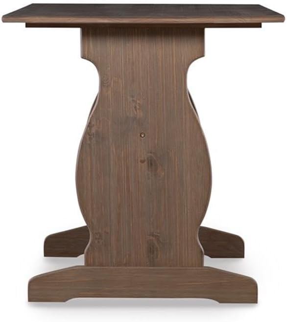 Linon Natasha Transitional Wood Corner Nook Dining Set with Upholstered Seats, Some Assembly Required, Seats up to 5 People, in Brown Finish