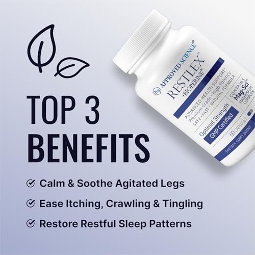 Approved Science Restlex for Restless Legs – Magnesium Glycinate for Calm Legs and Restful Legs – Natural Itching, Crawling