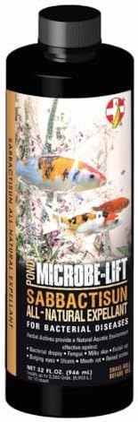 MICROBE-LIFT Sabbactisun Disease Treatment for Ponds and Outdoor Water Gardens, Disease Expellant for Pond Fish, 16 Fl Oz