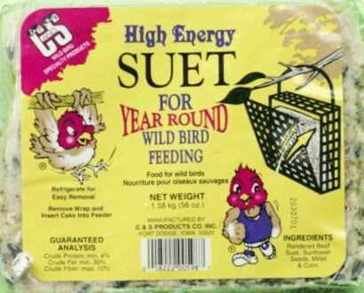 C&S Products High Energy Assorted Species Wild Bird Food Beef Suet 56 oz.