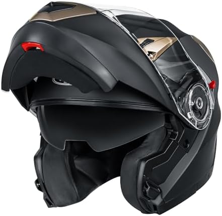 Motorcycle Modular Full Face Helmet DOT Approved - YEMA Helmet YM-925 Motorbike Casco Moto Moped Street Bike Racing Helmet with Sun Visor for Adult Youth Men and Women