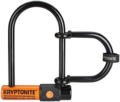 Kryptonite Messenger Mini Bike U-Lock with Wheel Extender, Heavy Duty Anti-Theft Bicycle U Lock, 11mm Steel Shackle with Keys