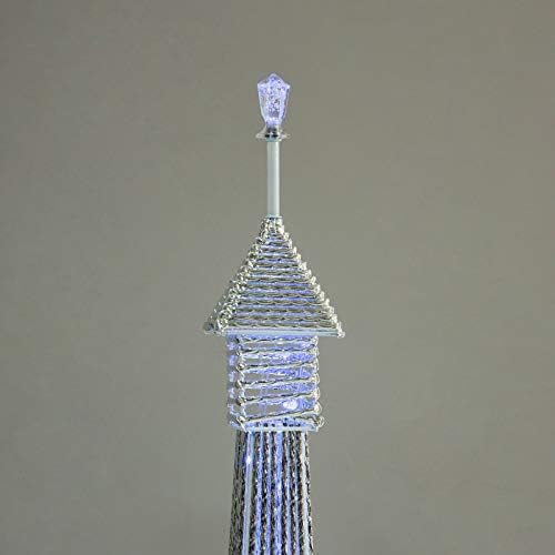 39-Inch Silver Metal Color Changing Eiffel Tower with 80 LED Lights - Wedding Party Home Decorations Supplies