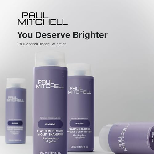 Paul Mitchell Platinum Blonde Violet Shampoo, Banishes Brass + Brightens, Ideal for Light to Medium Blonde, Silver, Gray or White Hair