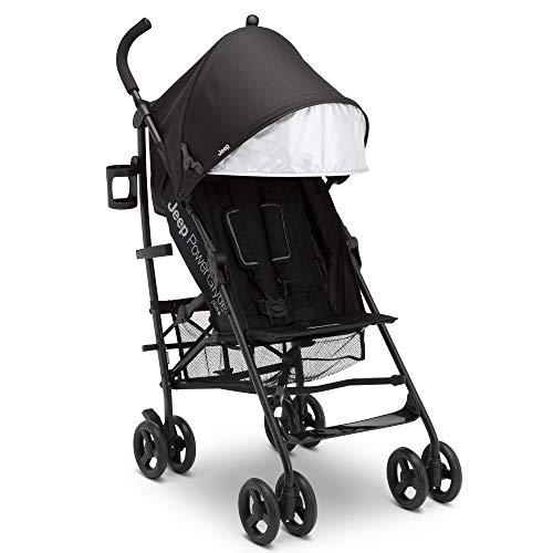 Jeep PowerGlyde Plus Stroller by Delta Children Lightweight Travel Stroller with Smoothest Ride, Aluminum Frame, 4-Position Recline