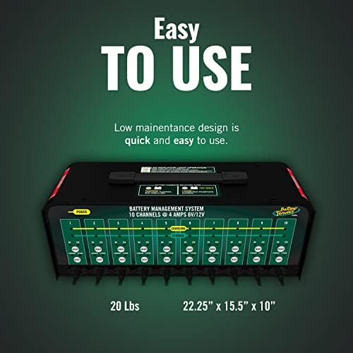 Battery Tender 10 Bank Multibank Charger - 40 AMP (4 AMPs Per Bank) - Selectable 12V / 6V - Smart and Switchable 12V Multi Battery Charger and