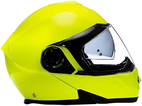 Daytona Helmets - Fluorescent Yellow | Lightweight Dirt Bike | Anti-Scratch Shield | DOT Approved & Anti Fog | Dual Density EPS Liner | Bluetooth