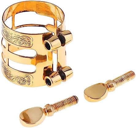 Alto Saxophone Mouthpiece Ligature, Gold, Universal, Brass Metal, E Flat, Saxophone Ligature