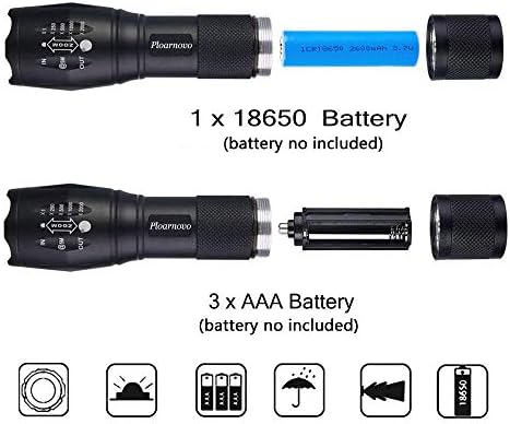 Hunting Flashlight - Green LED Handheld Light - Zoomable, Water & Shock Resistant Night Hunting Lights for Fishing, Hog, Pig, Coyote, Varmint