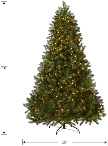 National Tree Company Pre-Lit 'Feel Real' Artificial Full Downswept Christmas Tree, Green, Douglas Fir, Dual Color LED Lights