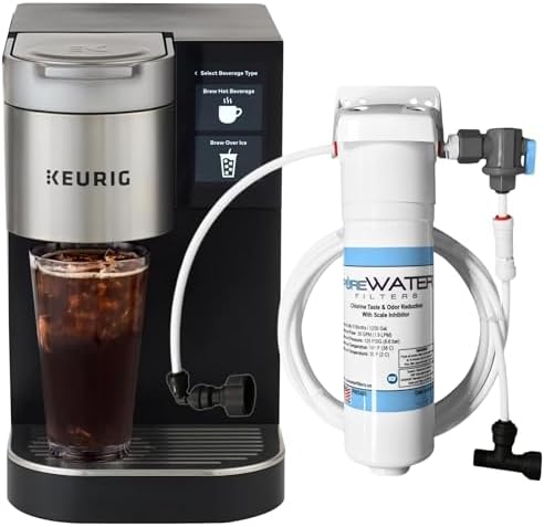 PureWater Filters Direct Water Line Plumb and Filter Kit with Keurig K2550 Plumbed Single Serve Commercial Coffee Maker and Tea Brewer