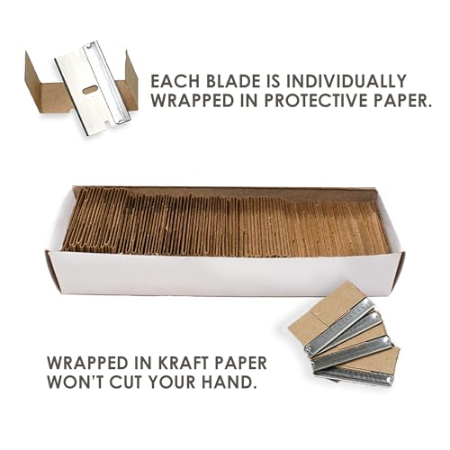 Single Edge Razor Blades, 100 Pack, Made in the USA, Industrial Razor Blades, Scraper Refills, Box Cutter, Paint Scraper
