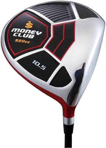 Men's Money Club High Launch 520cc 10.5° Golf Driver. Right Handed Premium Ultra Forgiving Regular Flex Graphite Shaft with Tour Velvet Grip