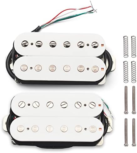 SAPHUE Alnico 5 Humbucker Pickup Double Coil Electric Guitar Pickups Set with Neck and Bridge with Prewired and Screws Parts Accessories Kit Black