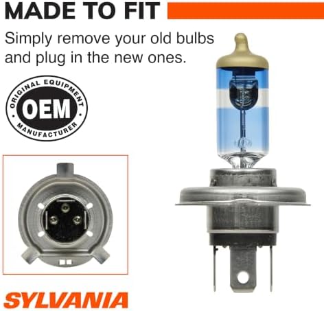 SYLVANIA - 9003 SilverStar Ultra - High Performance Halogen Headlight Bulb, High Beam, Low Beam and Fog Replacement Bulb