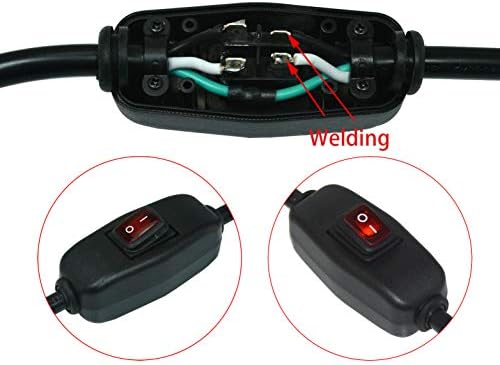6ft 18 Gauge 3 Prong Heavy Duty Power Cord with Inline Switch