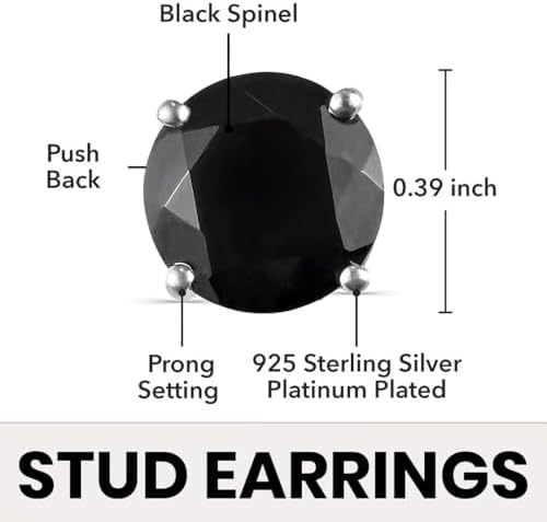 Birthstone Stud Earrings 925 Sterling Silver Gemstone Jewelry Anniversary | Birthday, Gifts