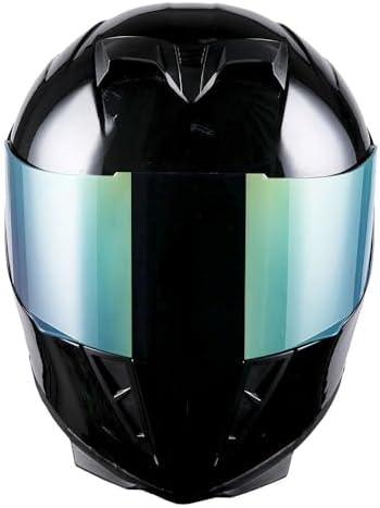 1Storm Motorcycle Full Face Helmet Skull King Matt Black + One Extra Clear Shield: HJK311