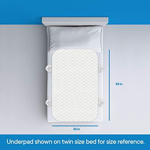 RMS Ultra Soft 4-Layer Washable and Reusable Incontinence Bed Pad, 34"x36" | Premium Quilted Bed Pad for Incontinence, waterproof reusable protector helps keep mattresses, furniture and wheelchairs dry