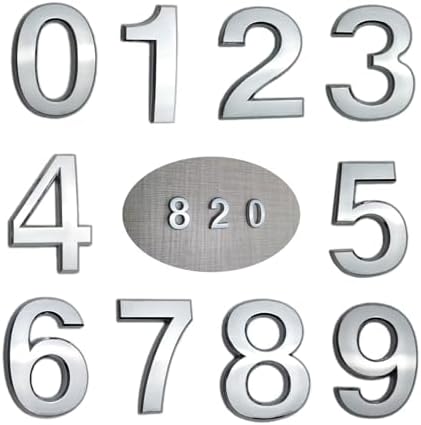 10 Pcs 3D Small Mailbox Numbers(0-9,Gold),1.4 Inch Self Adhesive House Numbers Sticker