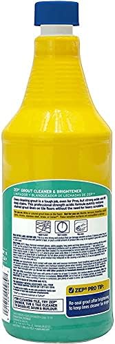 Zep Grout Cleaner and Brightener - 32 Ounce (1 Bottle) - ZU104632 - Deep Cleaning Formula Removes Old Stains From Grout