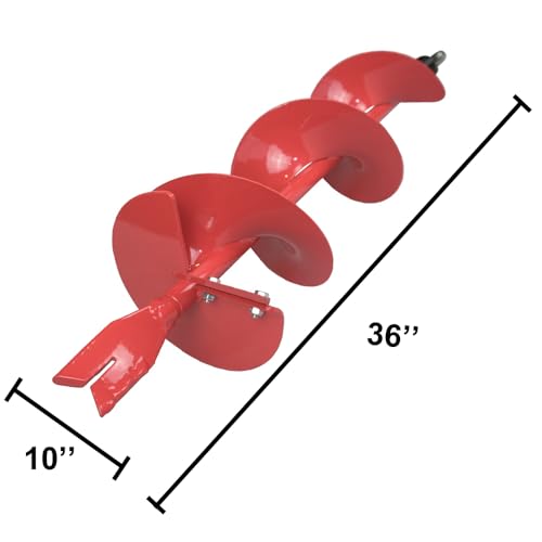 THUNDERBAY 6 Inch Diameter 36 Inch Long Earth Auger Bit with Fishtail Point and Patent Shock Spring