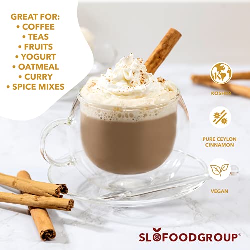 Slofoodgroup -Ceylon Cinnamon Sticks - 1 Lb - Pure Ceylon Cinnamon Quills -5 Inch Cut Cinnamon Spice from Sri Lanka, True Cinnamon - Cinnamomum Verum