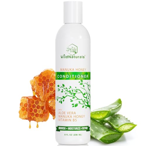 Natural Hydrating Conditioner for Dry & Itchy Scalp - Sulfate Free Dandruff Moisturizing Conditioner with Aloe Vera & Manuka Honey - for Oily Hair & Curly hair - Help Hair Growth with Coconut Oil