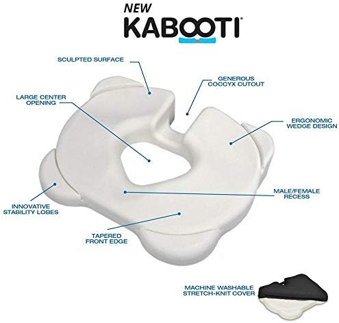 Contour Kabooti Donut Seat Cushion, 3-in-1 Design with Center Cutout for Tailbone Pain, Sciatica and Hemorrhoids