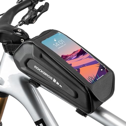 ROCKBROS Bike Phone Bag, [Oversized] EVA Waterproof Bike Top Tube Bag