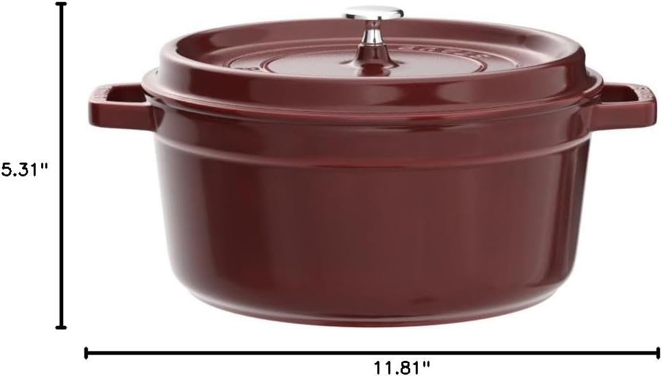 Staub Cast Iron 5.5-qt Round Cocotte - Grenadine, Made in France