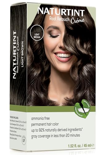 Naturtint Light Brown Root Retouch Crème Permanent Hair Color - Ammonia Free, Conceal Grays, No Artificial Scent, 1.52 Fl Oz