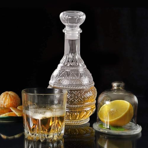 MDLUU Liquor Decanter, Glass Spirits Decanter with Airtight Stopper, Whiskey Vodka Bourbon Decanter Bottle for Gift, Home, Bar, Party Decor