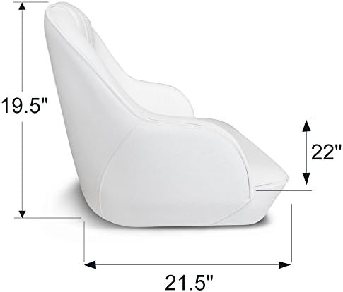 Leader Accessories Pontoon Captains Bucket Seat Boat Seat Boat Chair | Boat Chair with Armrest Ergonomic Design Compression Foam Padding Injection Molded Plastic Frame