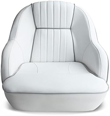 Leader Accessories Pontoon Captains Bucket Seat Boat Seat Boat Chair | Boat Chair with Armrest Ergonomic Design Compression Foam Padding Injection Molded Plastic Frame