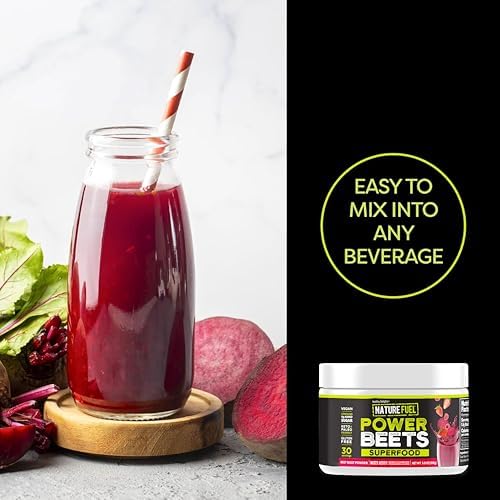 SlimFast Healthy Delights Nature Fuel Power Beets Vegan Beet Juice Powder | 0g Added Sugar, Beet Root Supplement, Beetroot, Mixed Berry, 30 Servings