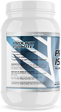 Nutrition Prolific Isolate All Natural Whey Protein Isolate (Gluten Free, Lactose Free, Stevia Sweetened, 25g Protein, 100 Calories) – 2.5lb Jar – Chocolate