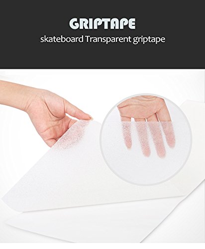 ZUEXT 11" x 50" Clear Skateboard Grip Tape (125x27cm) | Waterproof, Anti Slip Bubble Free, Transparent