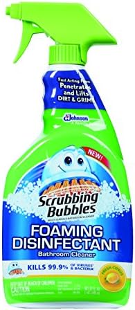Scrubbing Bubbles Bathroom and Shower Cleaner Disinfectant Spray, Foaming Action Bathroom Grime Fighter, Citrus Scent, 32oz