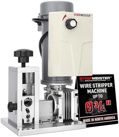 StripMeister E250 Electric Automatic Wire Stripping Machine – Wire Size Up To Ø3/4", Jam-Free, Motorized Wire Stripper with Variable Speed Control for Copper Wires