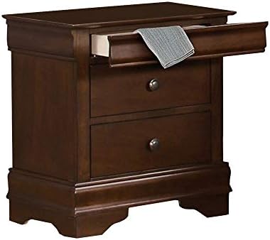 Benjara Benzara Wooden Nightstand with Hidden Drawer, Brown,