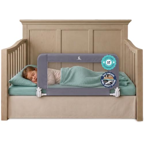 Hiccapop Convertible Crib Bed Rail for Toddlers, Crib Rail Guard, White