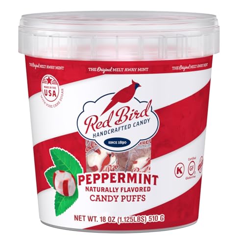 Red Bird Soft Peppermint Candy Mint Puffs, Individually Wrapped, 46 oz bag | Top 9 Allergen Free