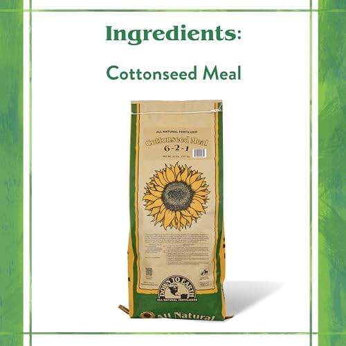 Down To Earth All Natural Fertilizers Organic Cottonseed Meal - 6-2-1, 20lb | Plant Food for Low pH, Acid Soil Loving Plants, High Nitrogen, Vegetable Gardens, Fruit Trees, Blueberries, Potatoes