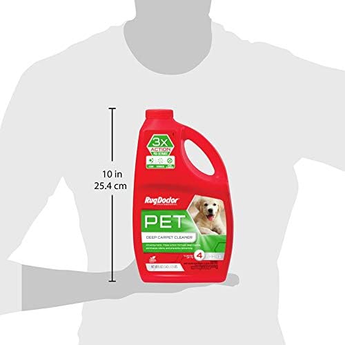 Rug Doctor Professional Triple Action Pet Stain and Odor Deep Carpet Cleaner Solution 48oz. Triple Action Formula Cleans, Deodorizes and Deters Remarking, Carpet Shampoo for Pet Stains & Odors