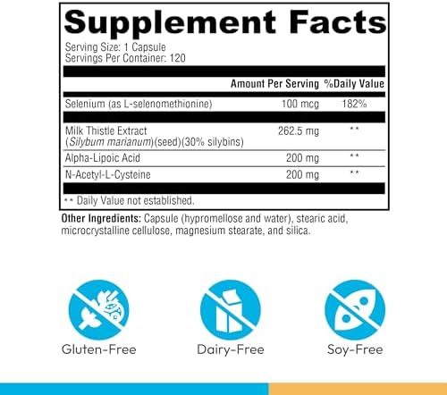 XYMOGEN Liver Protect - Liver Health & Antioxidant Support Supplement* - Milk Thistle, Alpha-Lipoic Acid, NAC & Selenium - Gluten-Free & Vegetarian - 120 Capsules