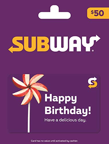 SUBWAY Birthday Physical Gift Card - $50