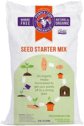 Purple Cow Organics Seed Starter 12 Quart Bag, All Natural and Organic, Fast Seedling Germination, Grows Strong Roots for Indoor Gardens